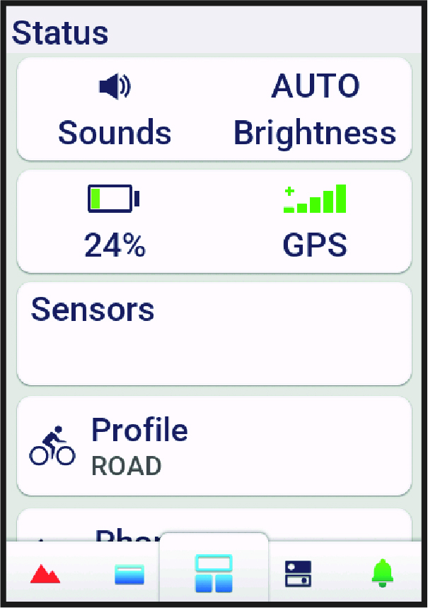 Állapot widget adatokkal