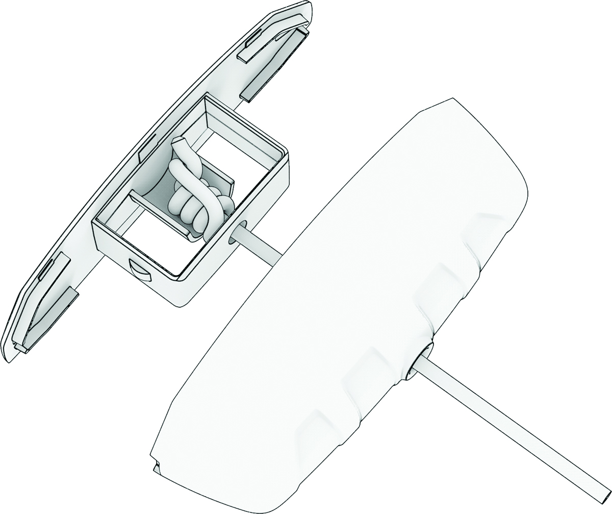 Rope in the rope handle with knot