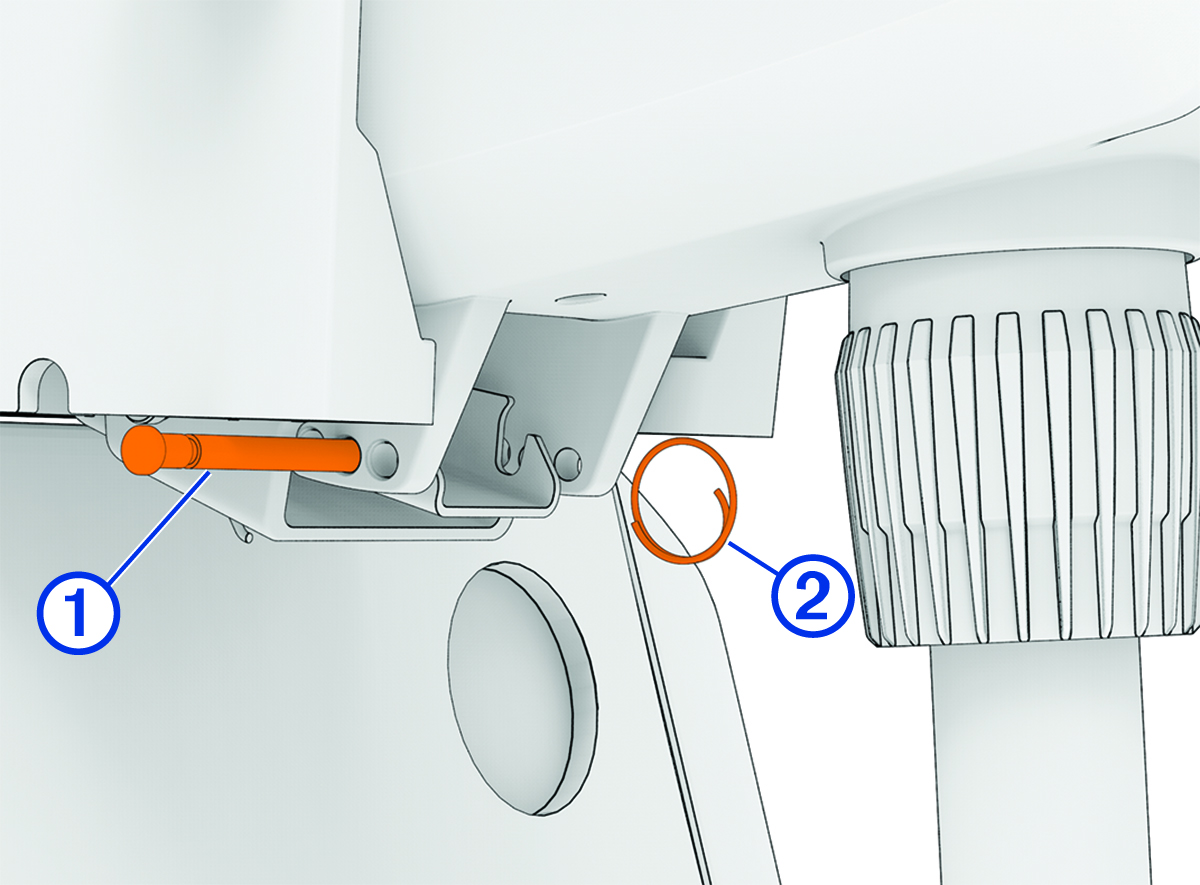 Installing the locking pin with callouts