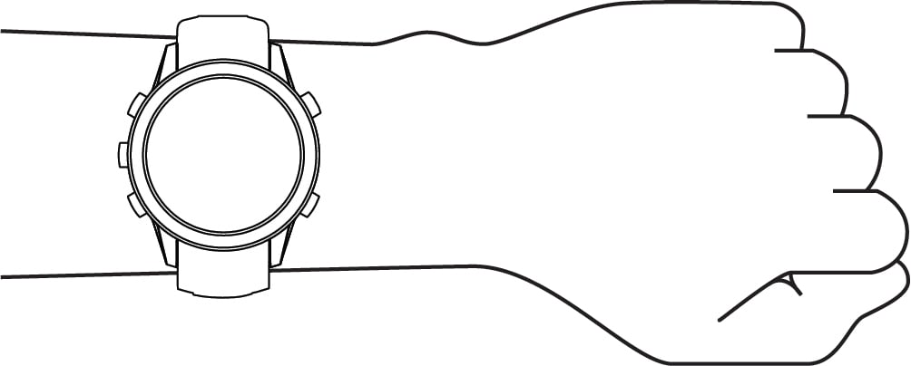 Line drawing of device on wrist