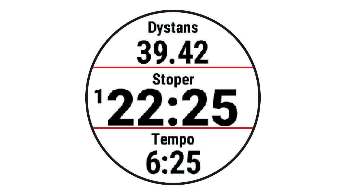 Stoper aktywności z danymi biegu