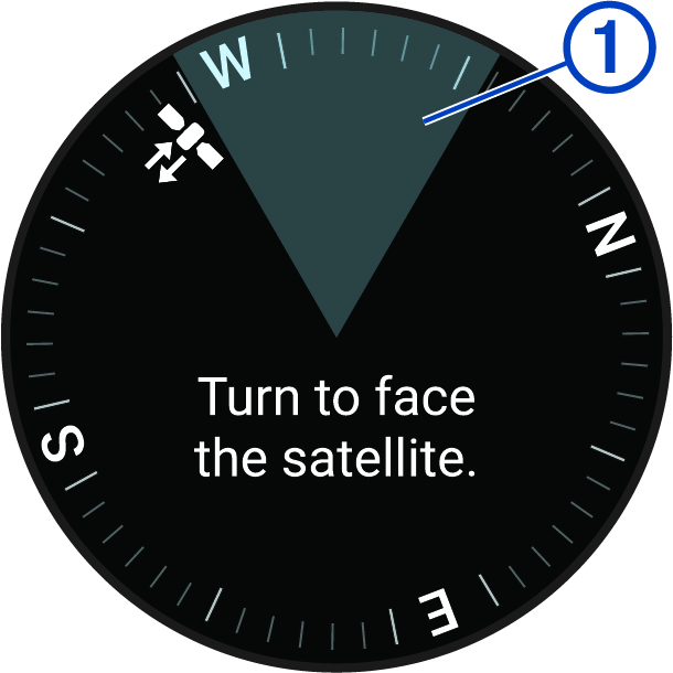 Screenshot of the satellite pointer with callout
