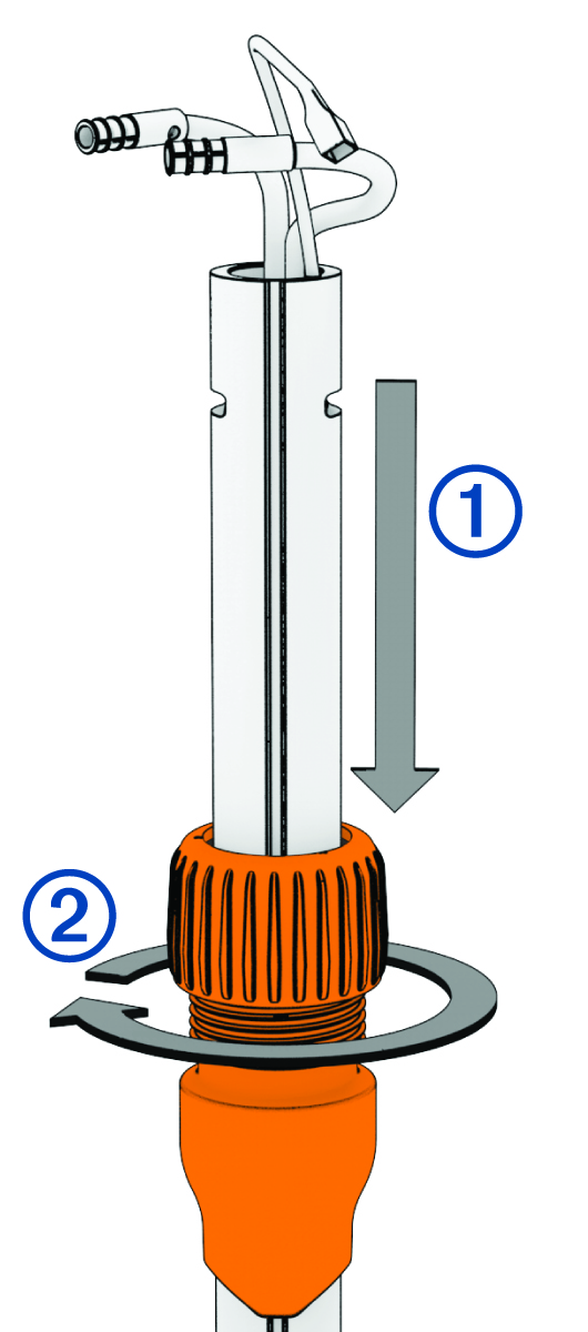 Assembly Diagram with Callouts and Arrow