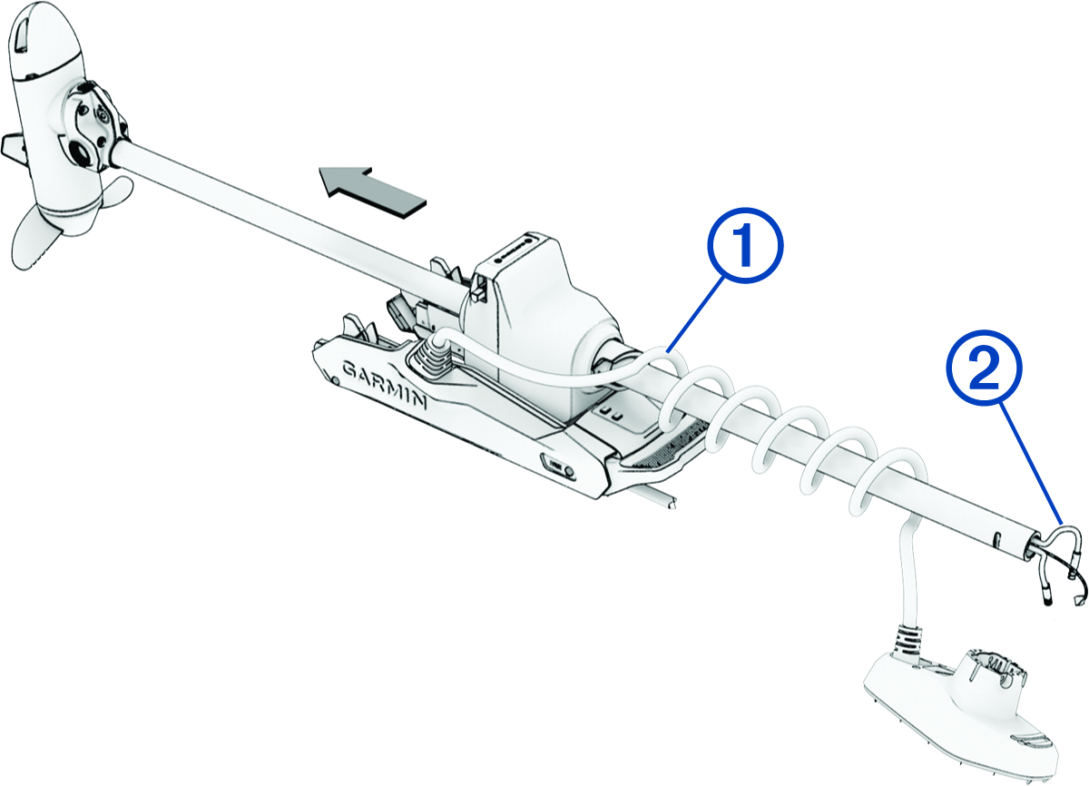 Device Top View with Callouts and Arrow