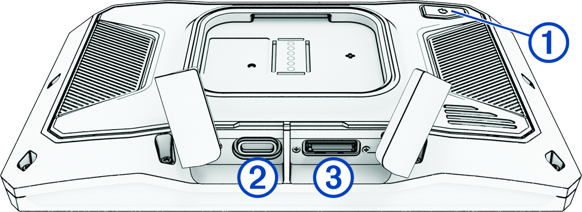 Back view of the device with callouts