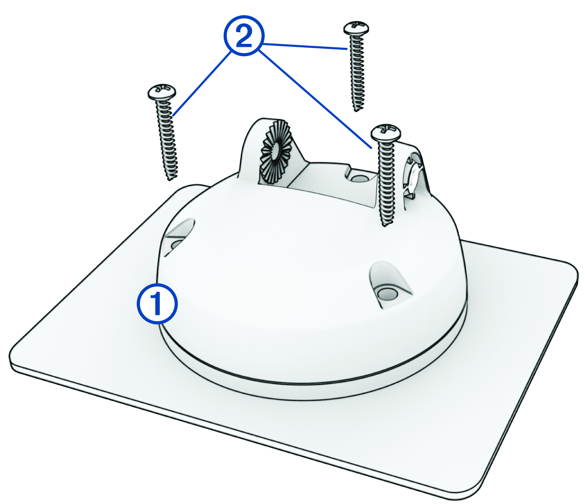 Screw-down mount installation diagram with callouts