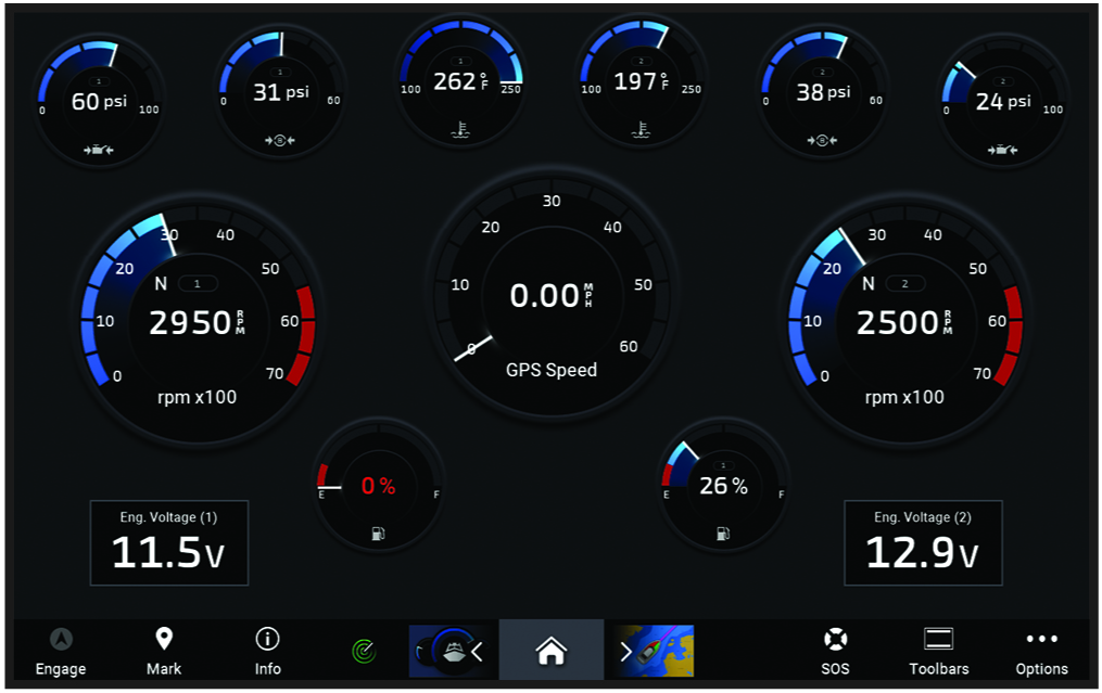Gauges screen