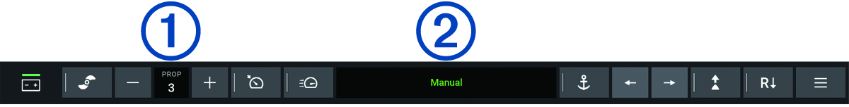 Trolling motor control bar with callouts