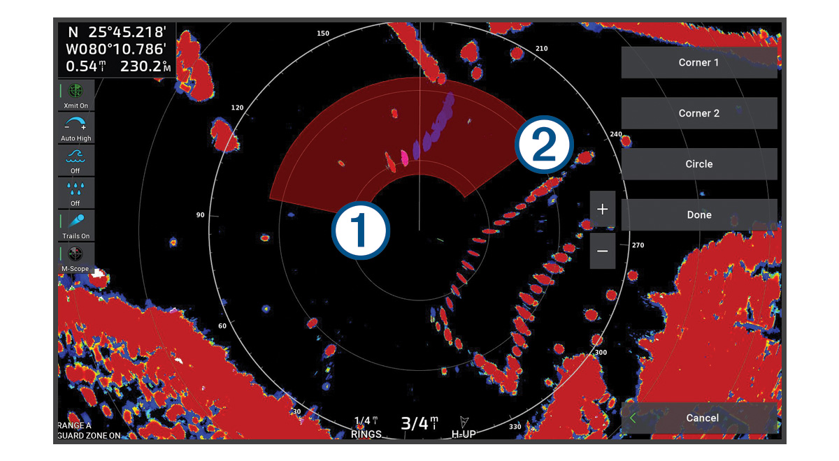 Radar guard zone setup