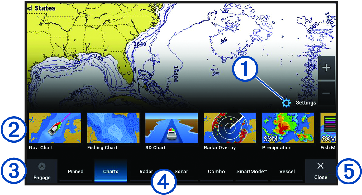 Home screen with callouts