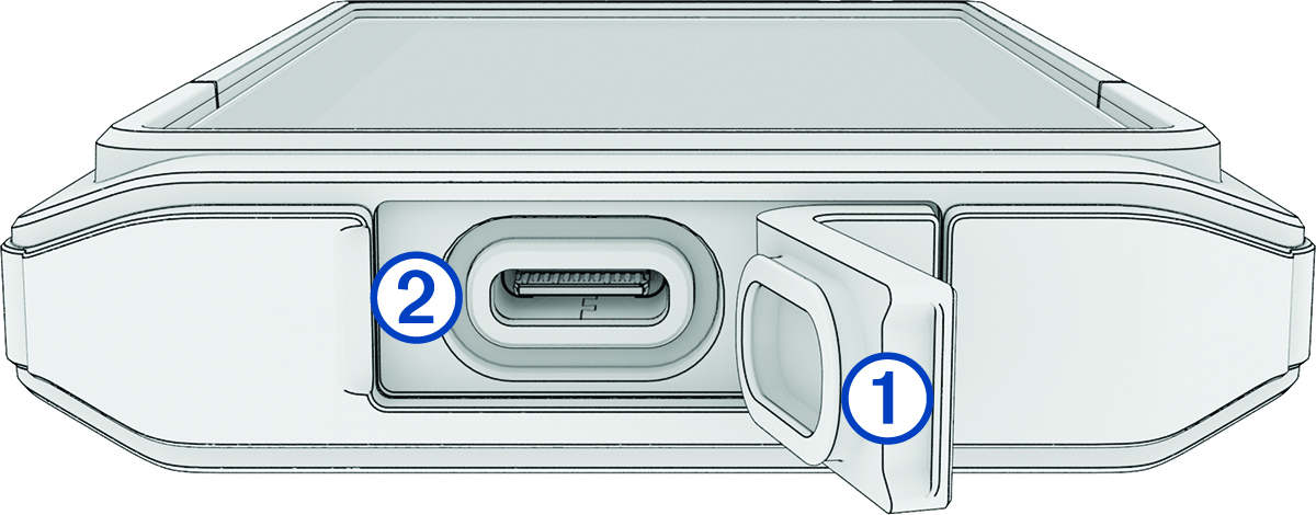 USB charging port with callouts