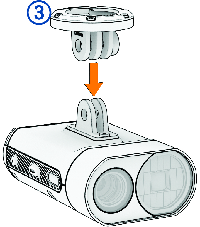 Out-front mount with adapter and a callout