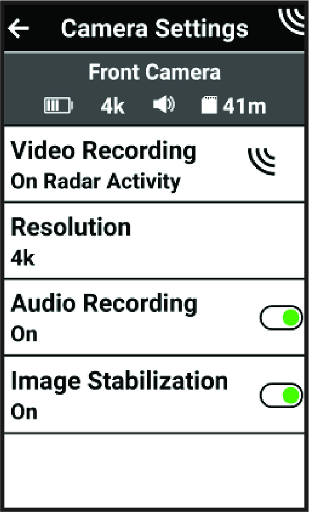 Edge camera settings