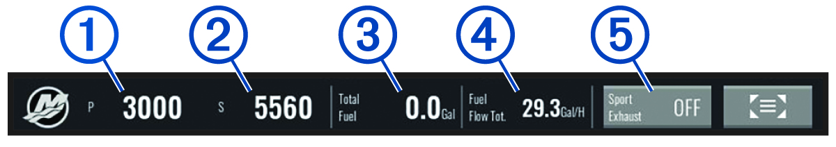 Mercury engine bar with callouts