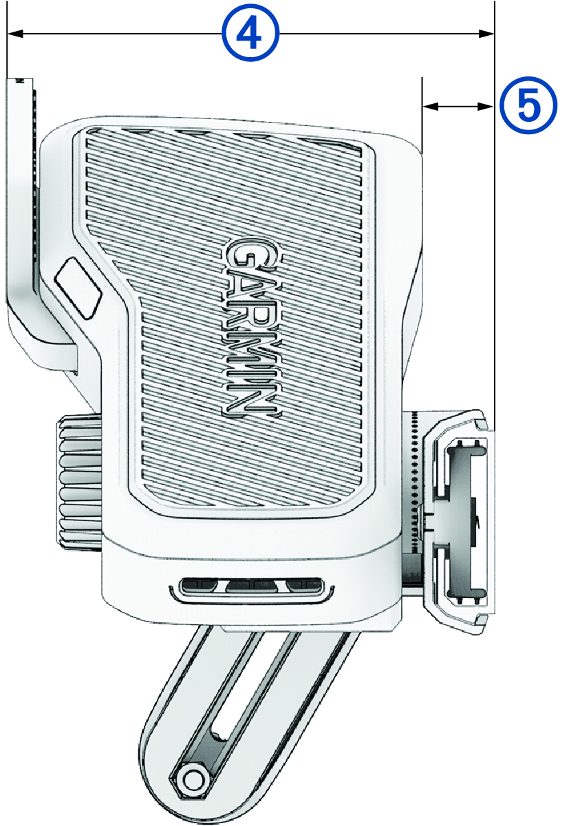 Dimensions view of pedal with callouts