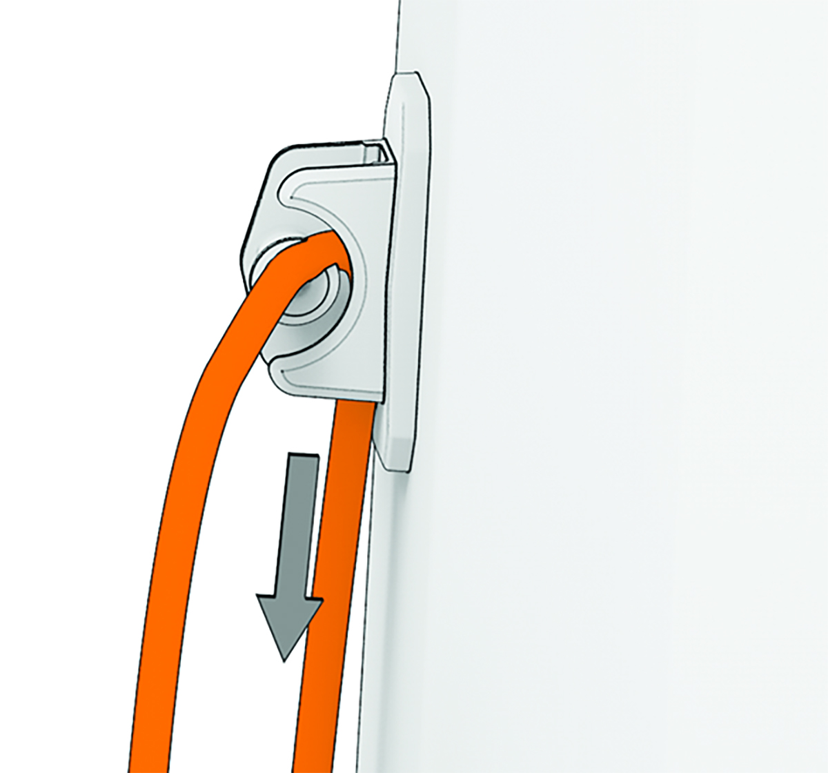 Removing the rope from the eyelet