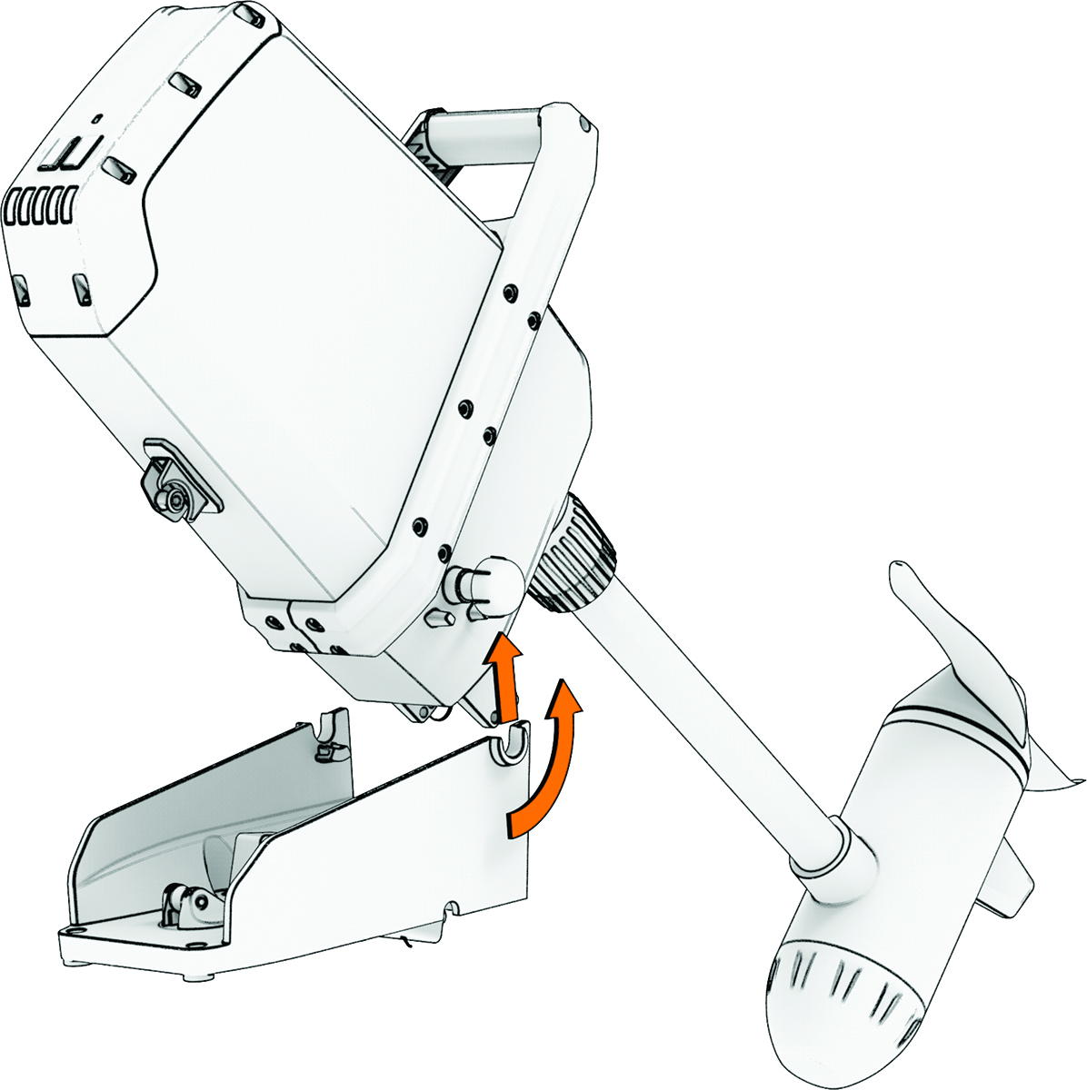Removing the motor from the mount.