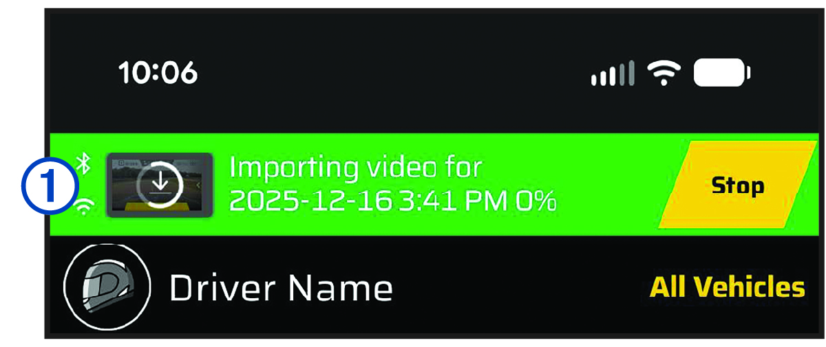Screenshot of the session file transfer progress with a callout
