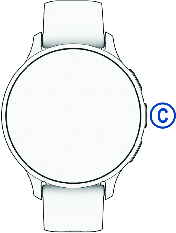 Front view of the watch with a callout