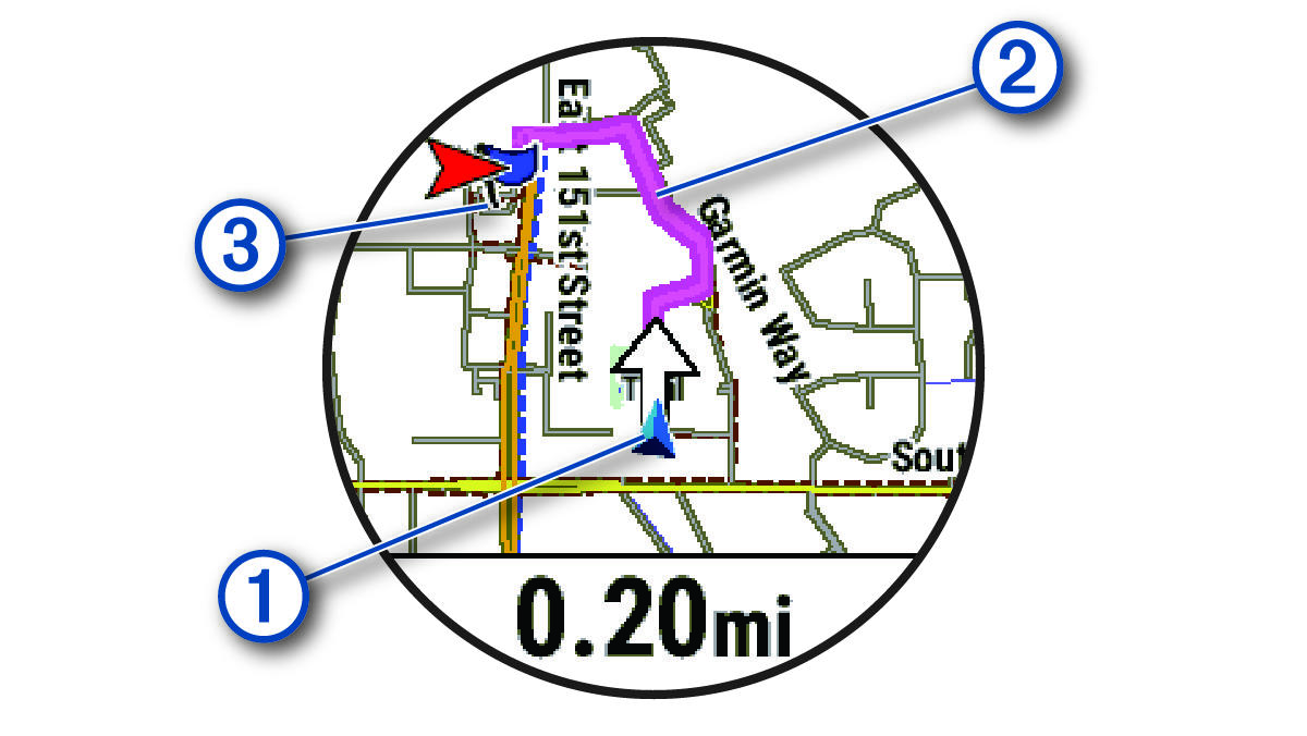 Map with route and callouts