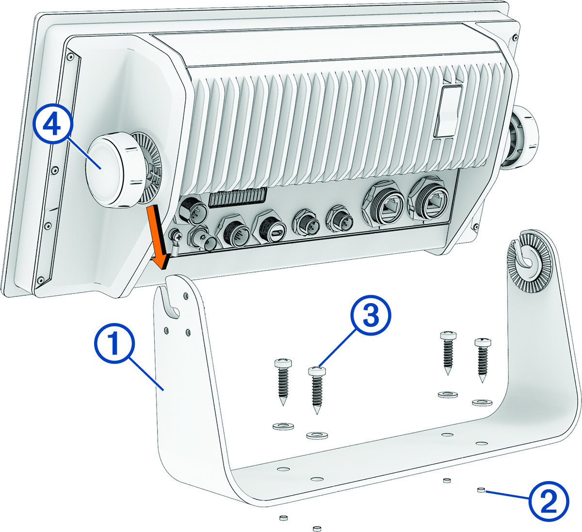 Device bail-mount installation with callouts