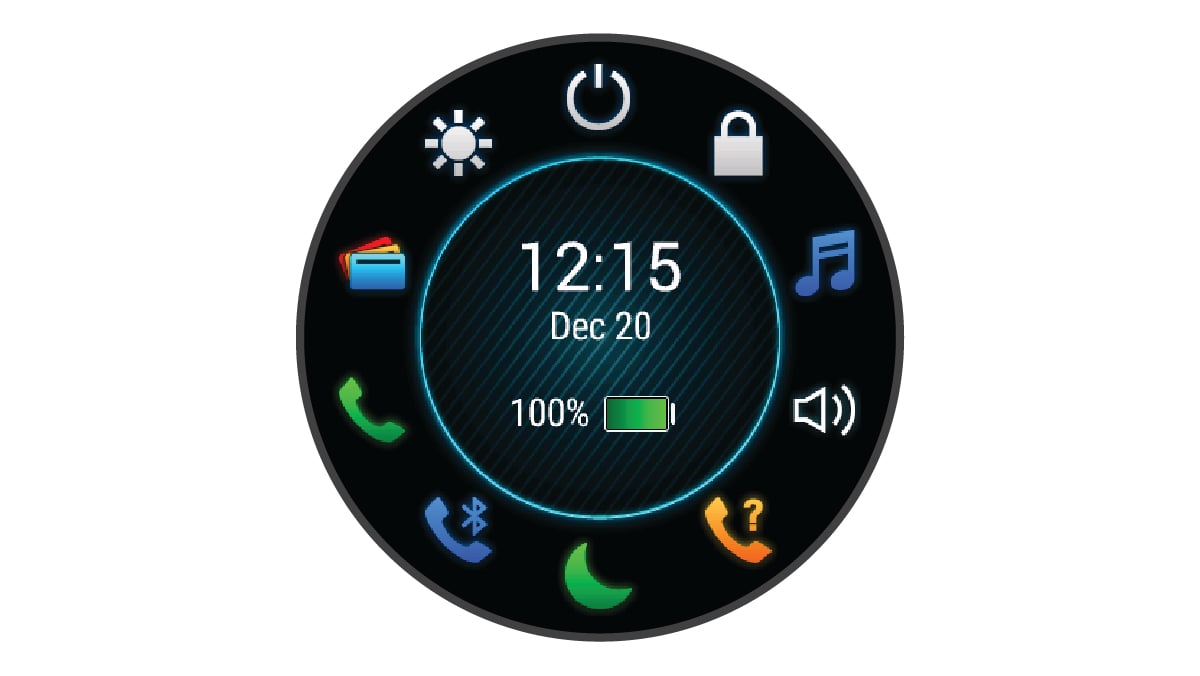 Ekran używany do uzyskiwania dostępu do funkcji zegarka