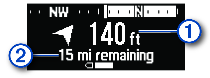 Screenshot of tracking distances with callouts