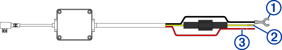 Wiring diagram of the parking mode cable with callouts