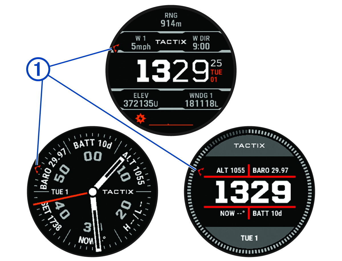 Captura de la pantalla de reloj predeterminada con una anotación