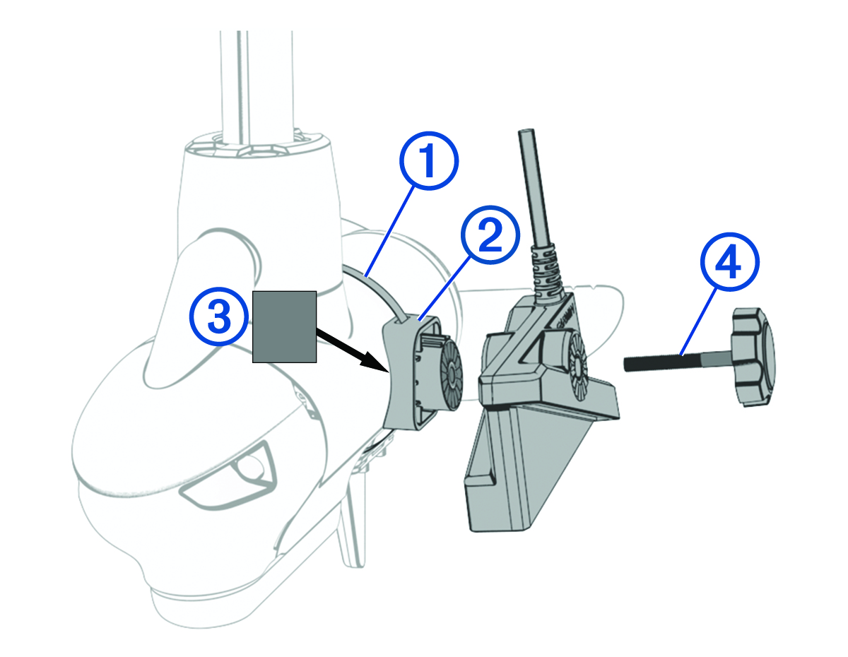Sestava sonarové sondy s popisky