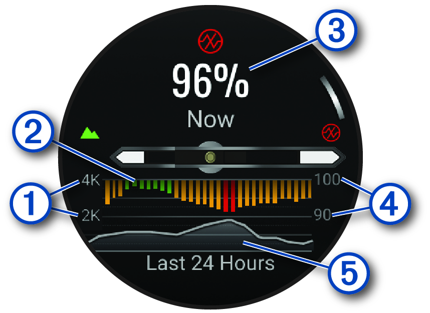 Screenshot of the pulse oximeter reading and graphs with callouts