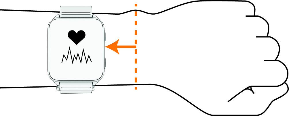 Az óra elölnézete csuklón