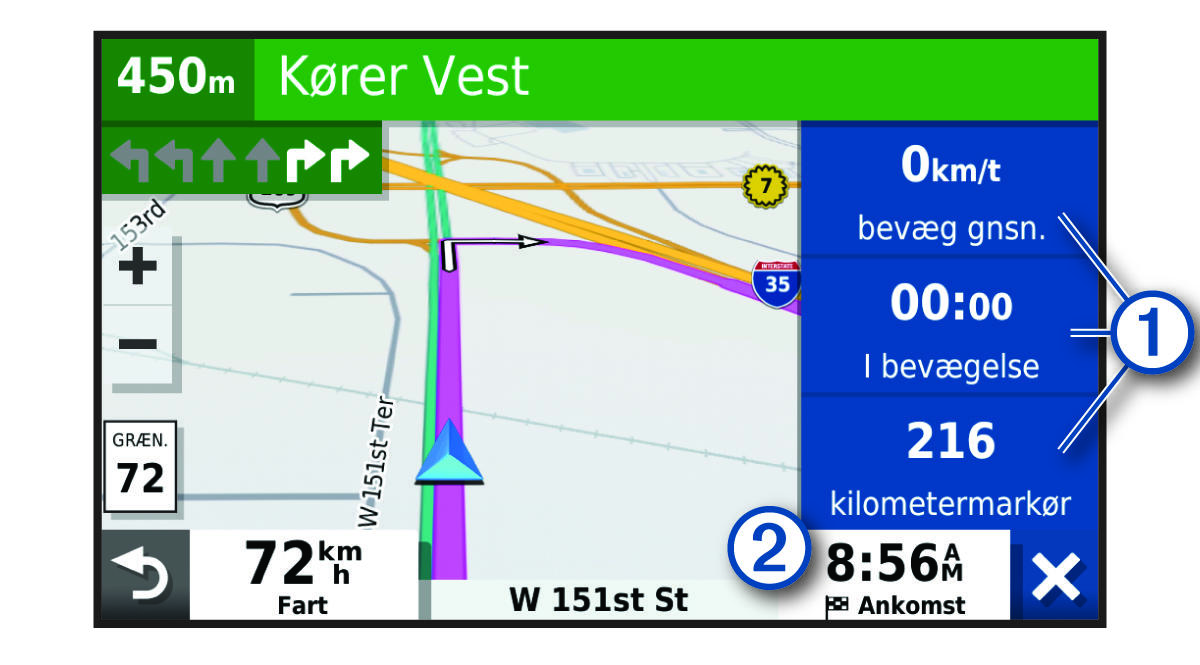 Turdatafelter på kortet med billedforklaringer