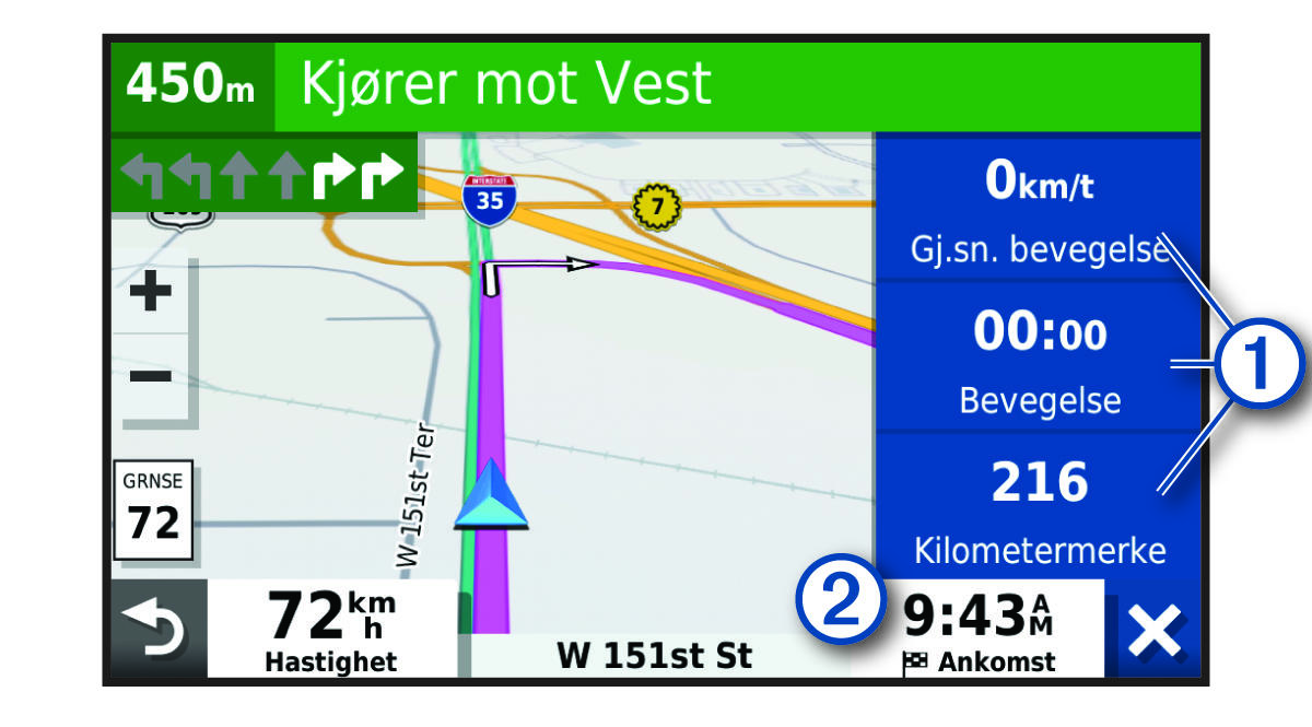 Turdatafelt på kartet med merknader