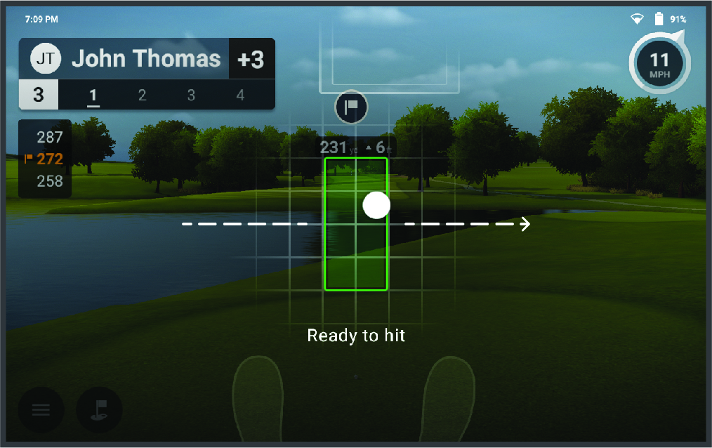 Screenshot of the ball placement screen