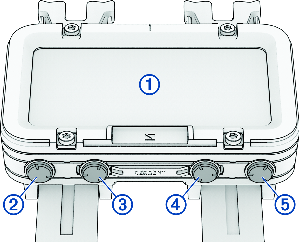 Front view of device with callouts