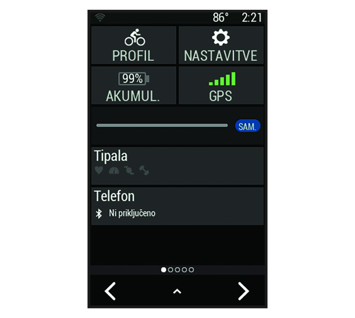 Podatki o stanju naprave