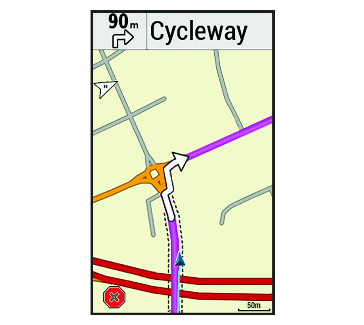 Karte mit einer Route