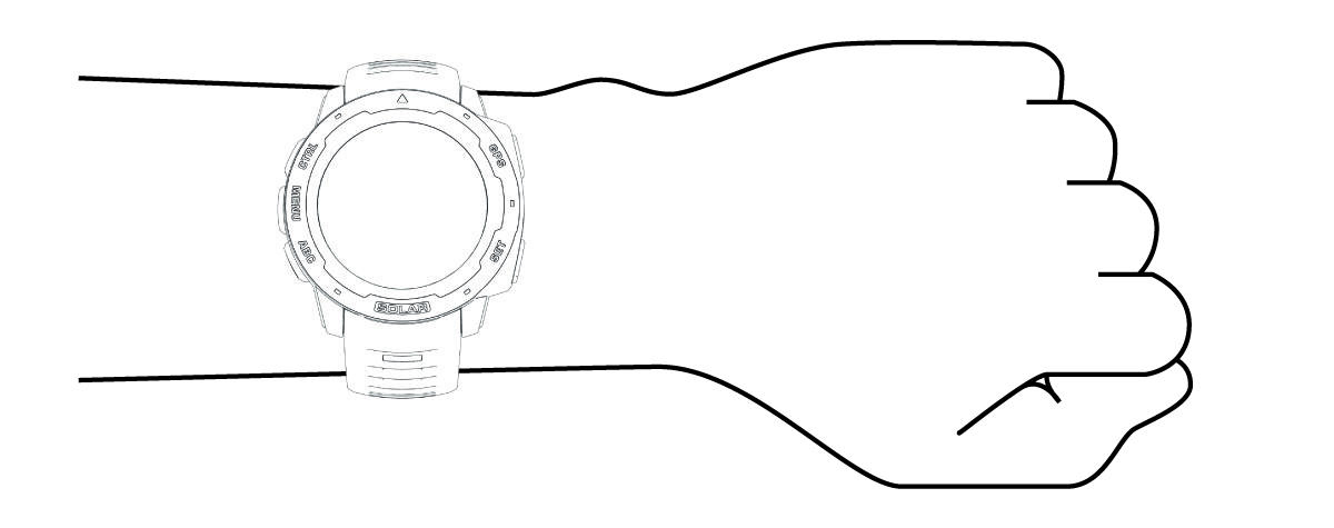 Line drawing of the device on the wrist