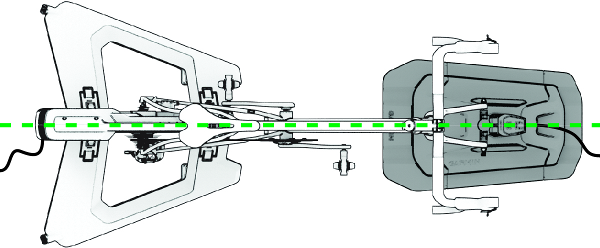 Vue de dessus du vélo et des accessoires Tacx