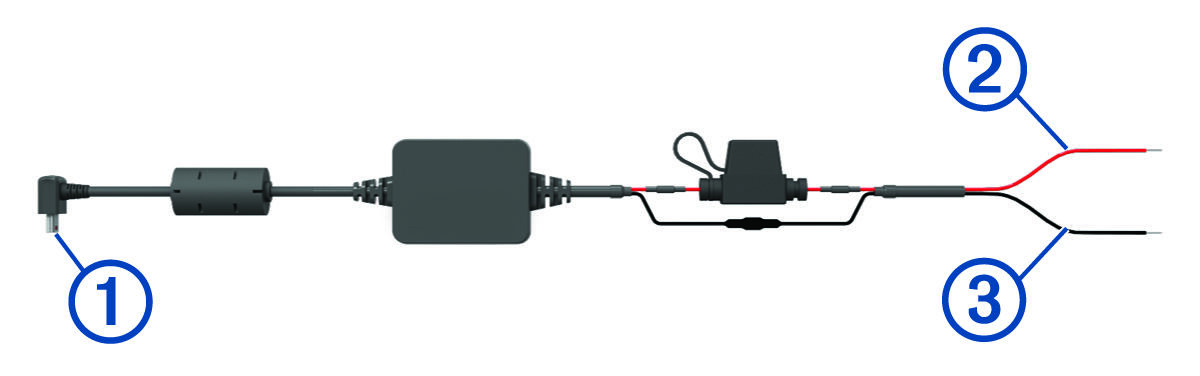 Bare wire power cable with callouts