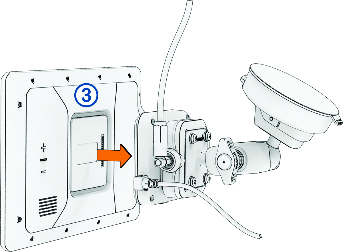 The navigator connecting to the mount with a callout