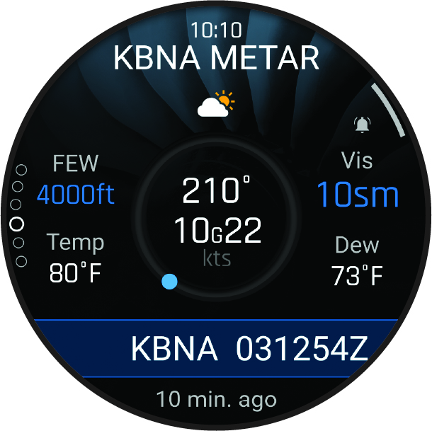لقطة شاشة لبيانات METAR