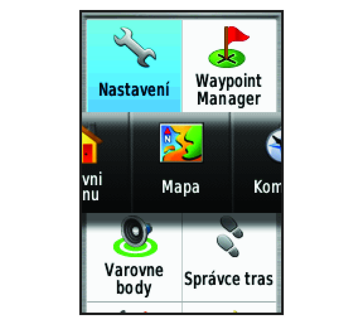 Menu pořadí stránek