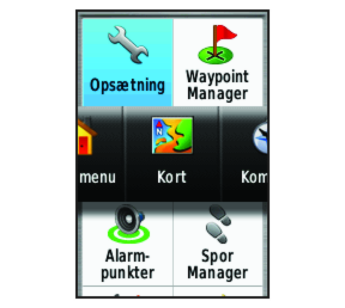 Menu for siderækkefølge