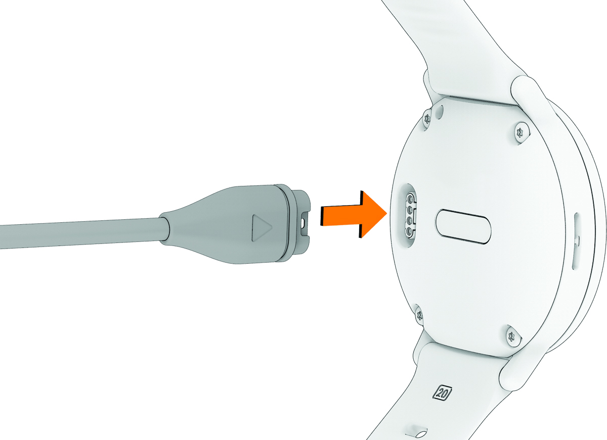 Side view of the device and charging cable