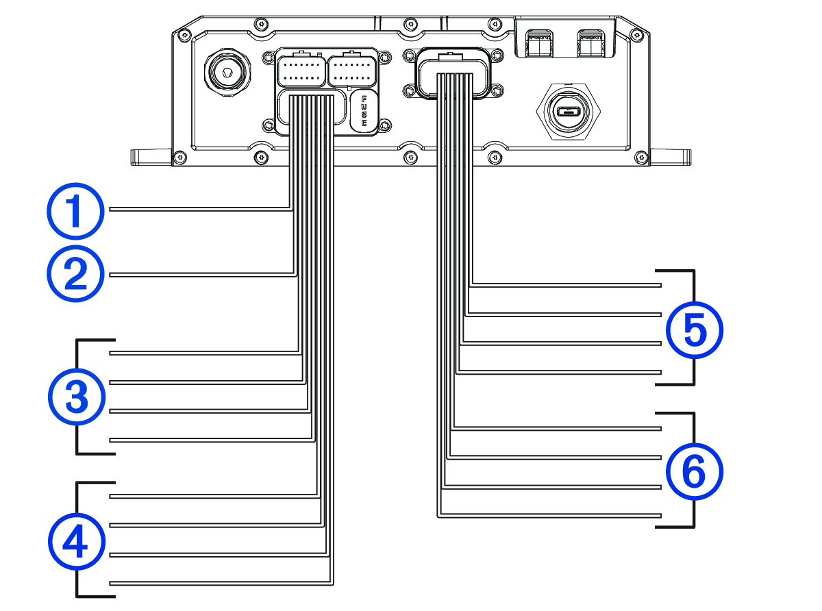 Device speaker wiring harness with callouts