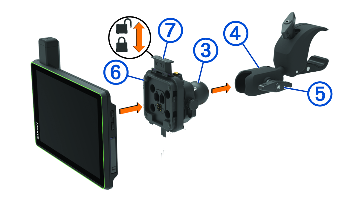 Device and mount assembly with callouts