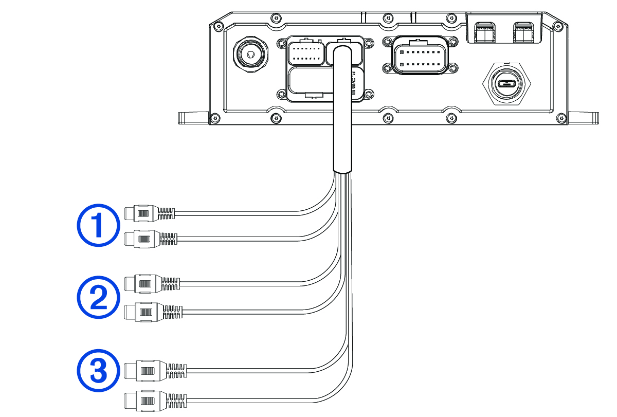 Device LED wiring harness with callouts