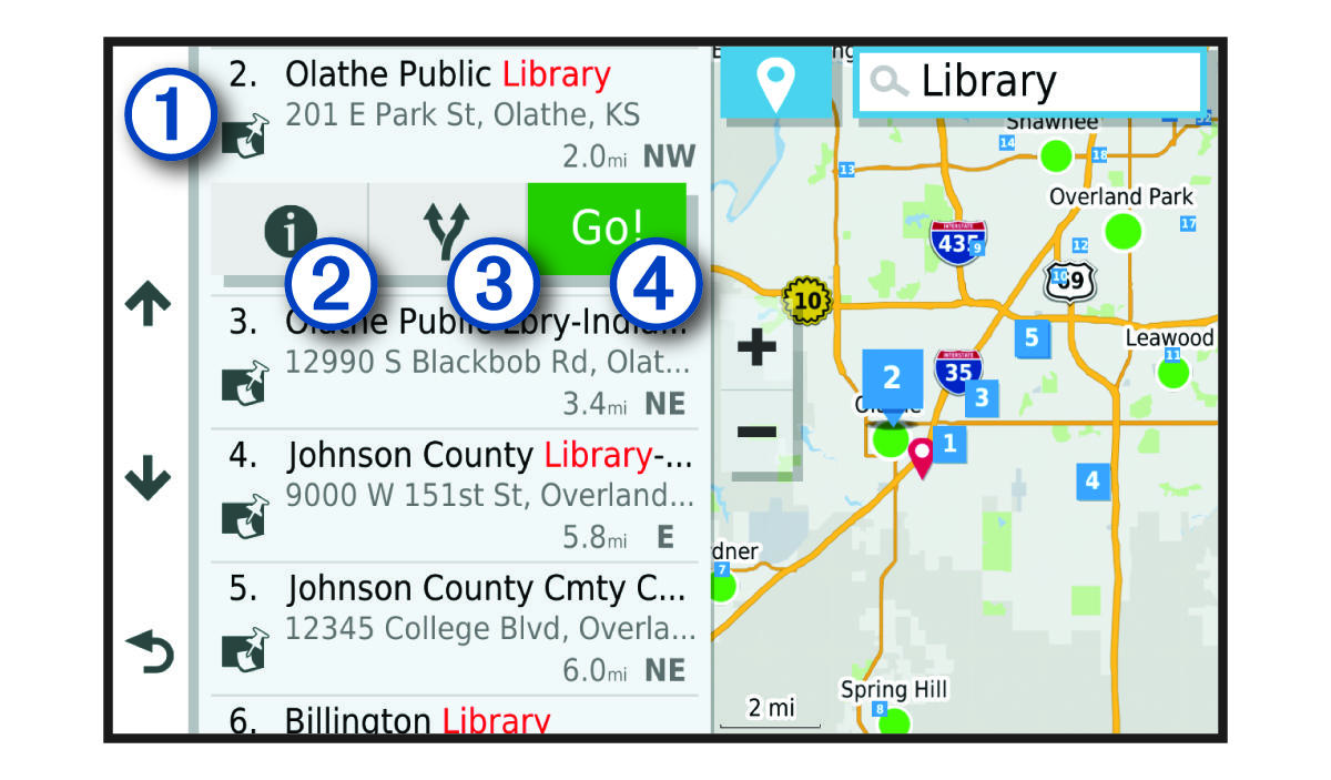 설명선이 있는 검색 결과 목록